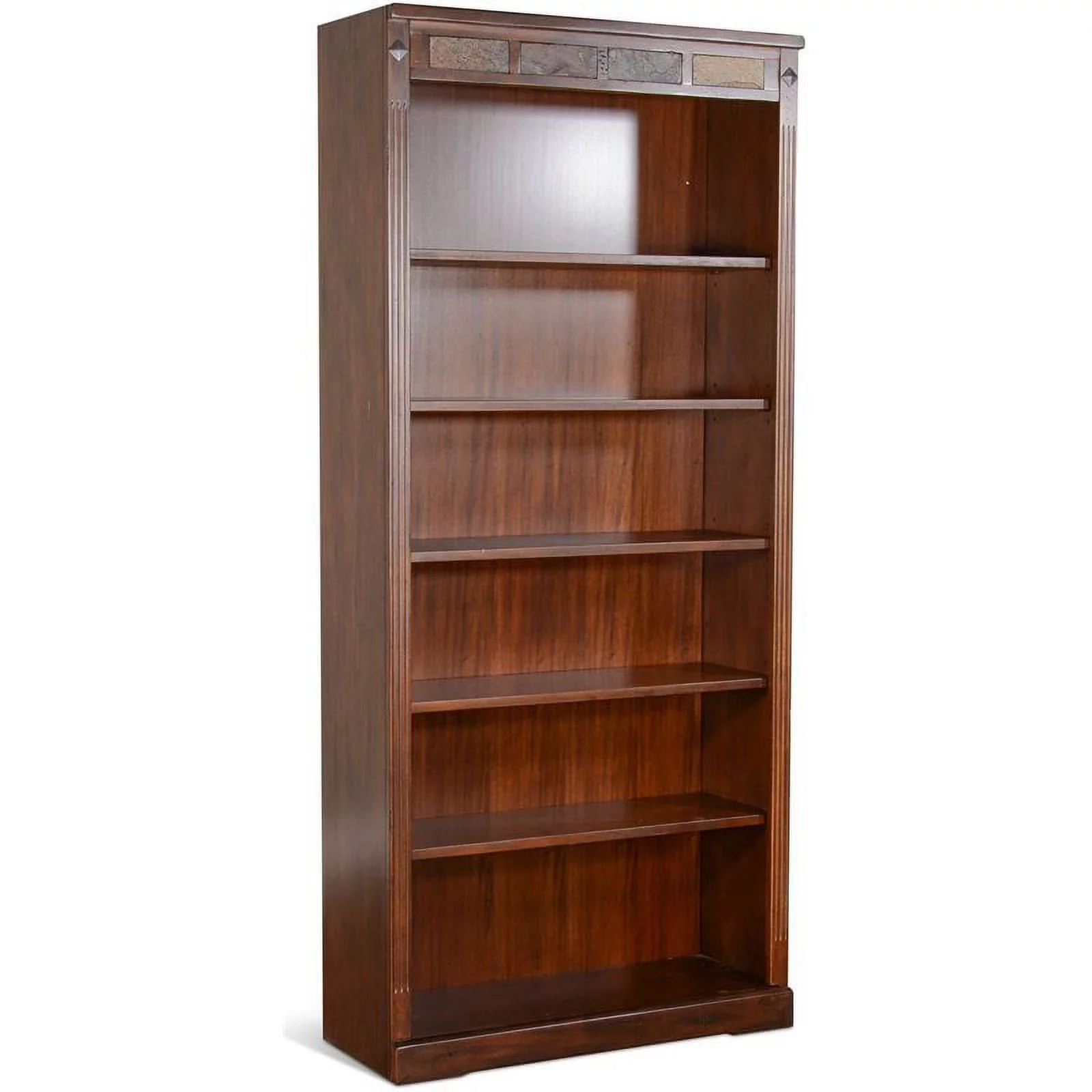 Pemberly Row 72" Traditional Wood Bookcase in Dark Chocolate