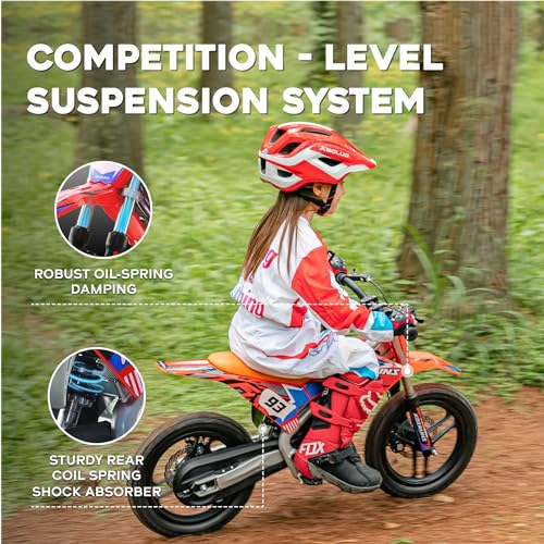 AIII Electric Dirt Bike for Kids 3-7, High Performance Racing Grade Motorcycle, Up to 8MPH, 2 Speed Settings, 12-Inch Off-Road Tires