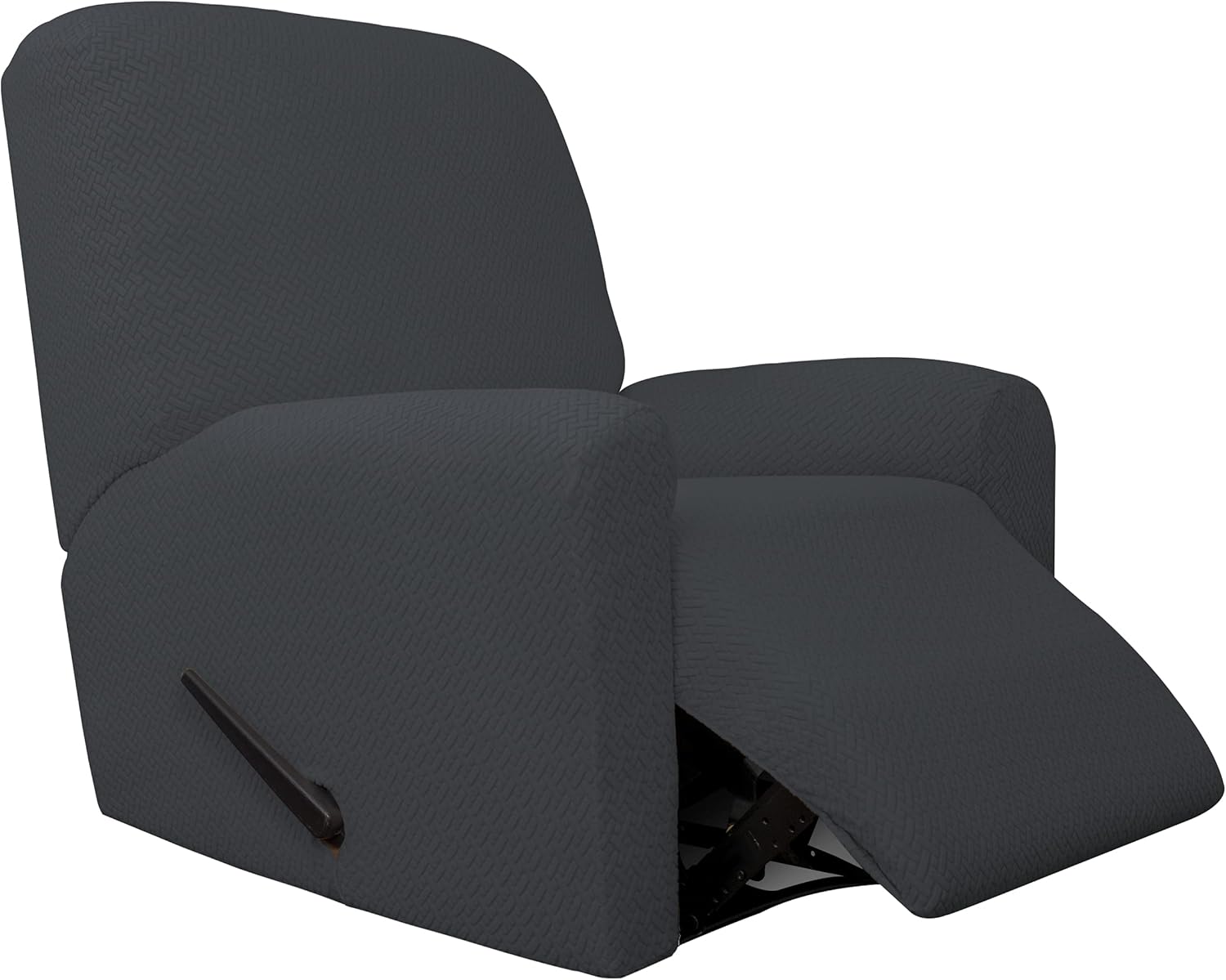 Easy-Going Stretch Jacquard Recliner Couch Cover, 4-Piece Soft Sofa Cover, Sofa Slipcover with Elastic Loop, Washable Furniture Protector for Kids
