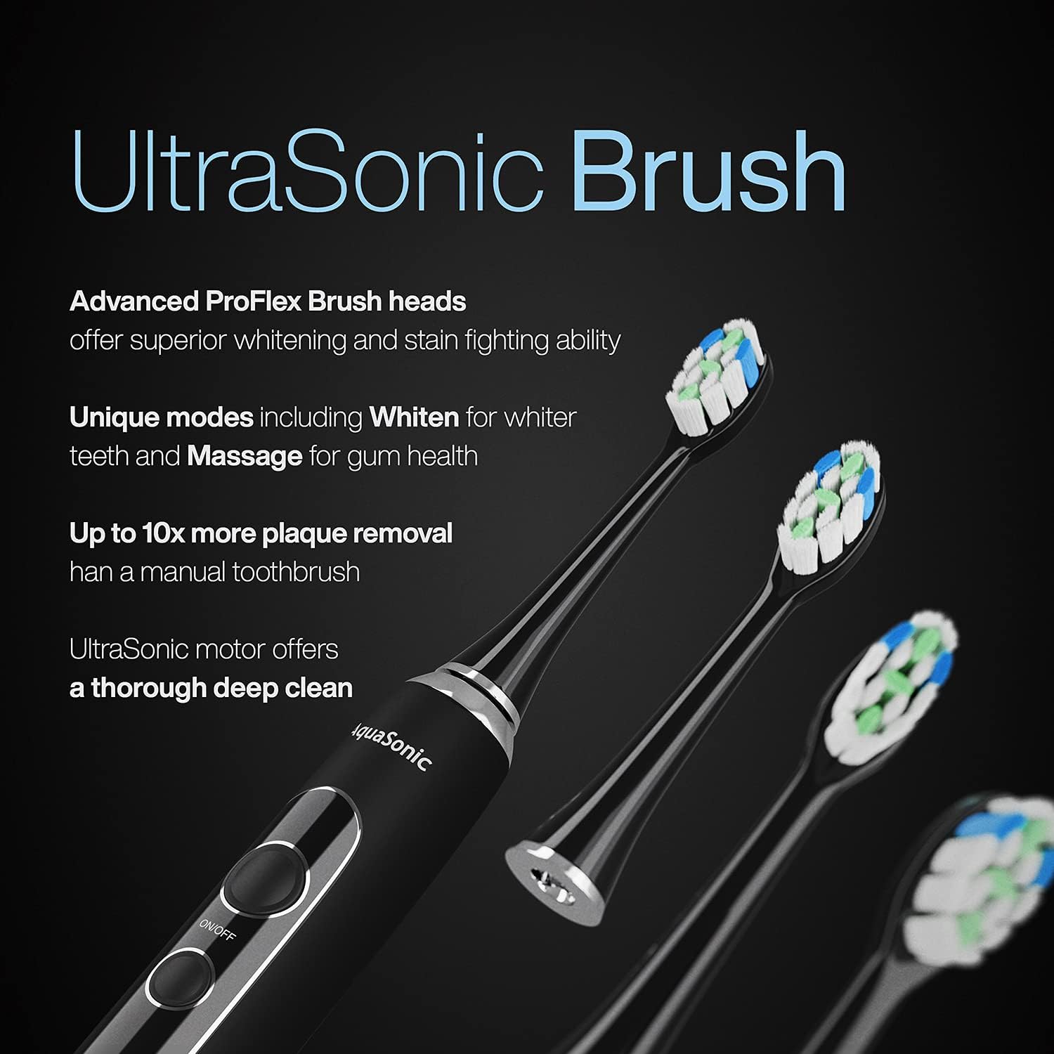 AquaSonic Home Dental Center PRO – Complete Home Oral Care – Brush & Floss – Ultrasonic Electric Toothbrush & Water Flosser – Whiter Teeth &