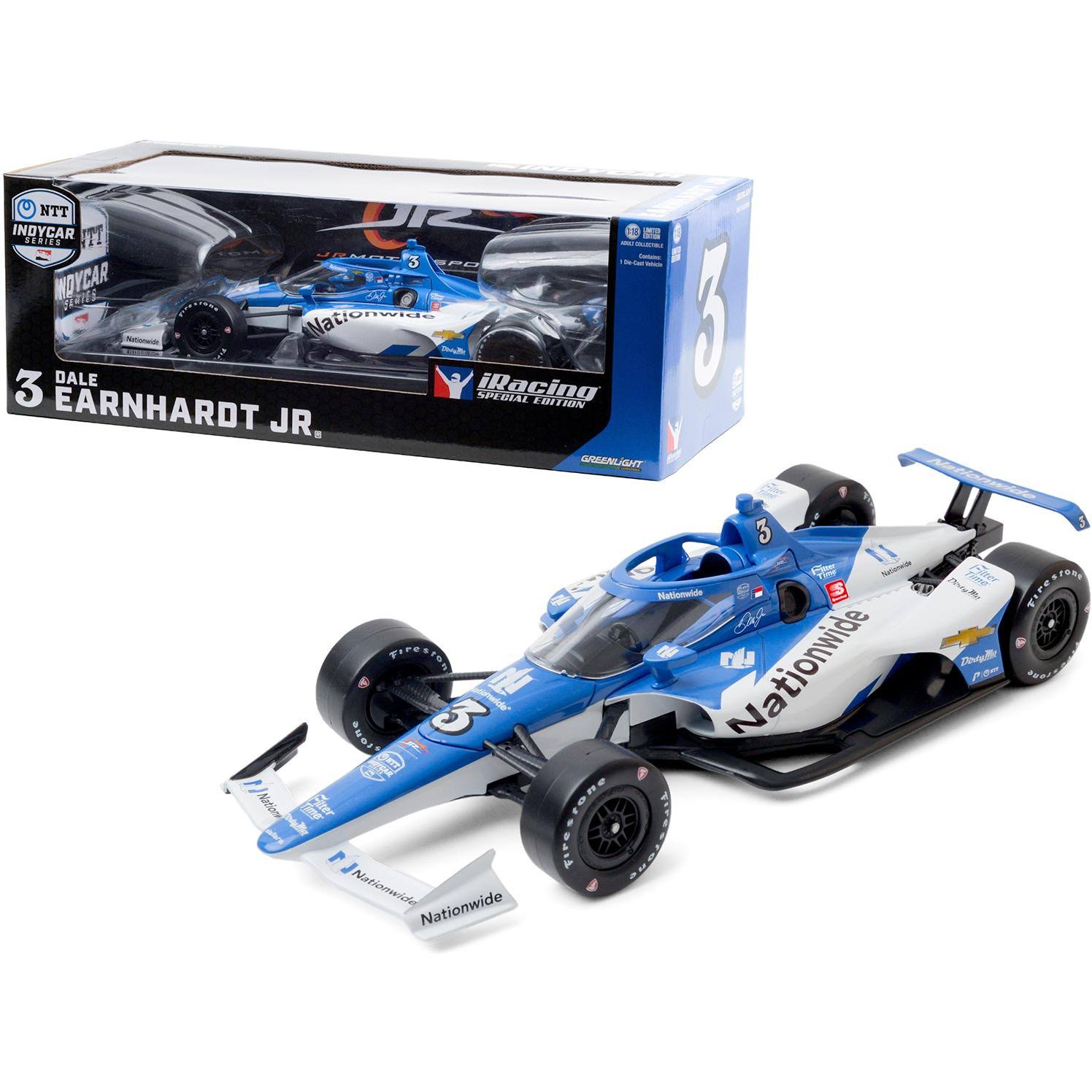 Dallara IndyCar #3 Dale Earnhardt Jr. Nationwide Jr Motorsports NTT IndyCar Series Iracing (2020) 1/18 Diecast Model Car by Gree