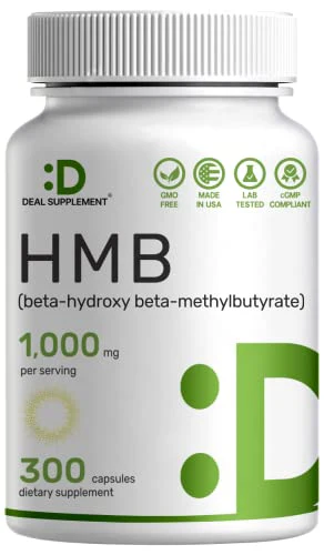 Ultra Strength HMB Supplements 1000mg Per Serving, 300 Capsules | Third Party Tested | Supports Muscle Growth
