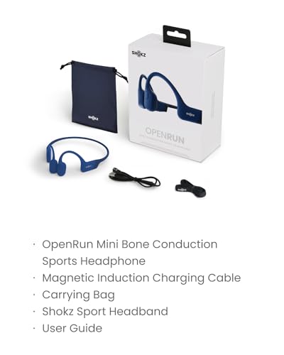 SHOKZ OpenRun - Open-Ear Bluetooth Bone Conduction Sport Headphones, Sweat Resistant Wireless Earphones for Workouts and Running, Built-in Mic