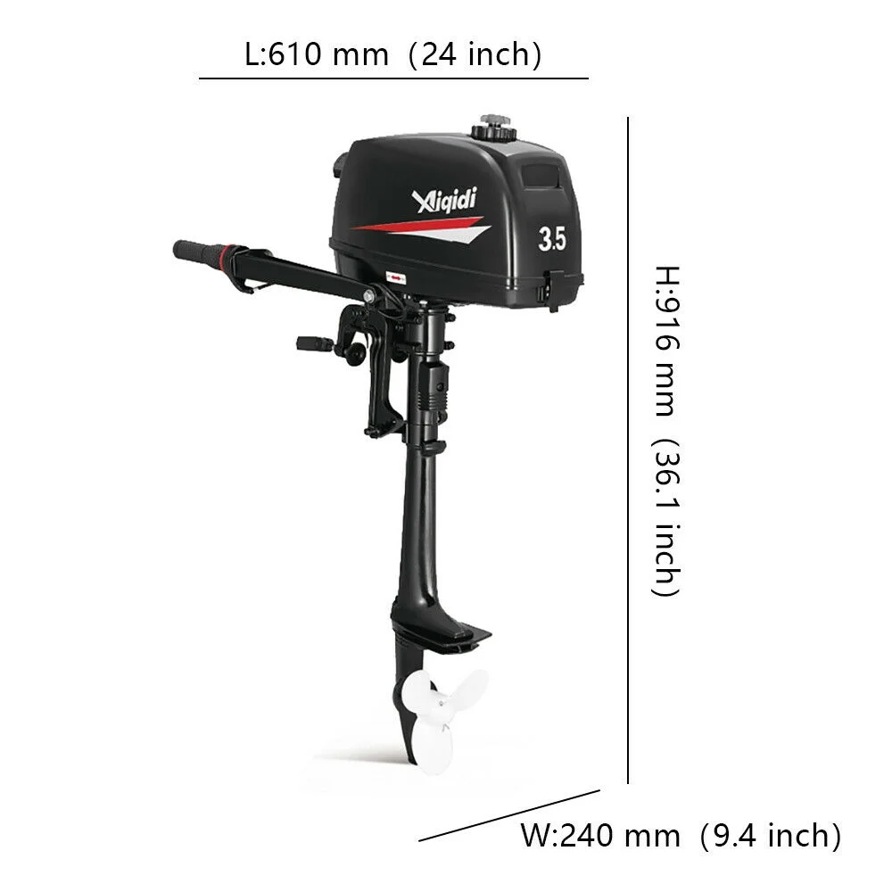 CNCEST 2-Stroke 3.5HP Outboard Motor Fishing Marine Boat Engine CDI Manual Starting