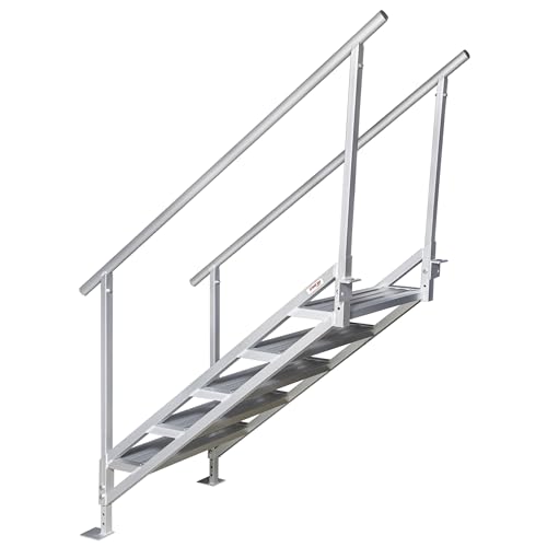 Extreme Max 3005.4333 Jumbo-Tread Universal Mount Dock Stairs with Railing - 5-Step
