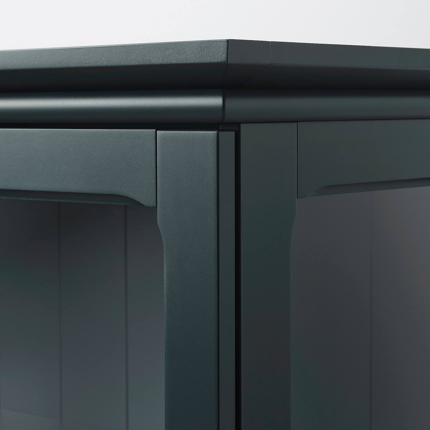 IKEA - LOMMARP Cabinet with Glass Doors, Dark Blue-Green, 33 7/8x78 3/8