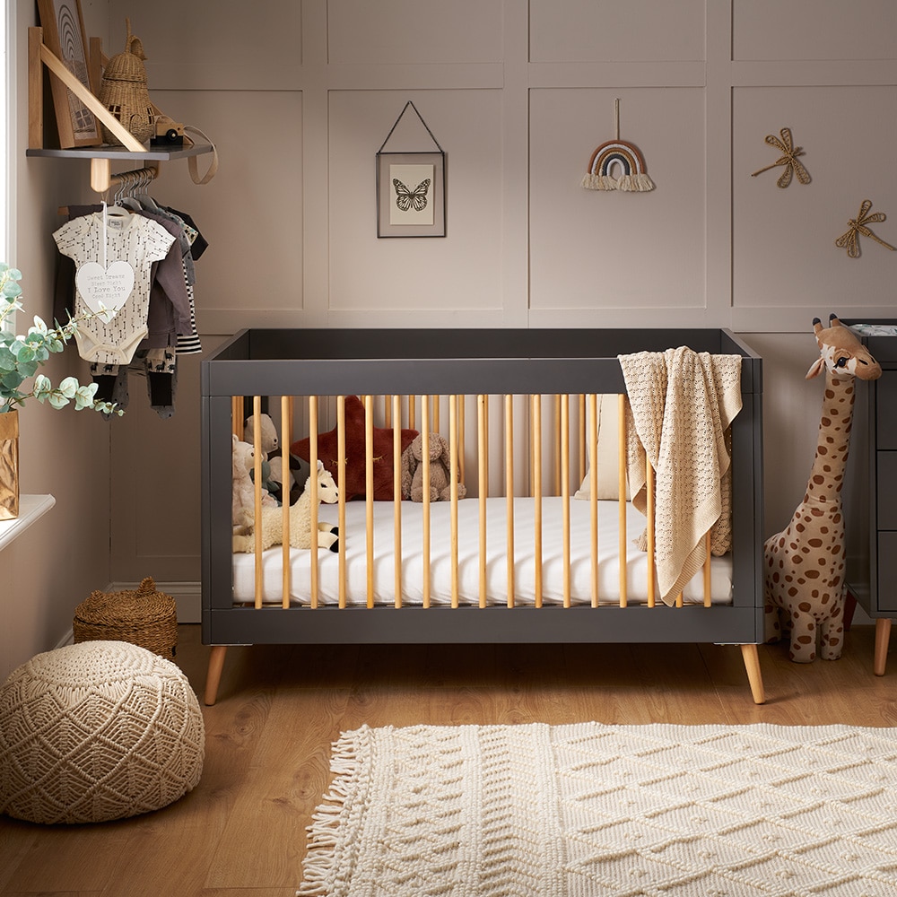Obaby Maya 2 Piece Nursery Room Set – Slate with Natural