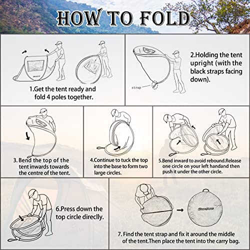 EchoSmile Camping Instant Pop Up Tent, 2/4/6/8/10 Person, Water Resistant Dome, Easy Setup for Camping Hiking and Outdoor, Portable with Carry Bag