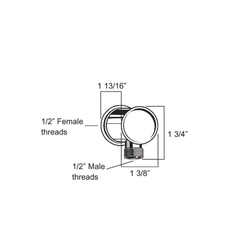 Jaclo 6401-SC Luxury Water Supply Elbow - Satin Chrome