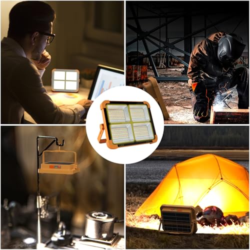 Portable LED Work Solar Light 100W 16500mAh 10000 LM with Stepless Brightness Job Site Battery Rechargeable LED Floor Light for Emergency Worklight