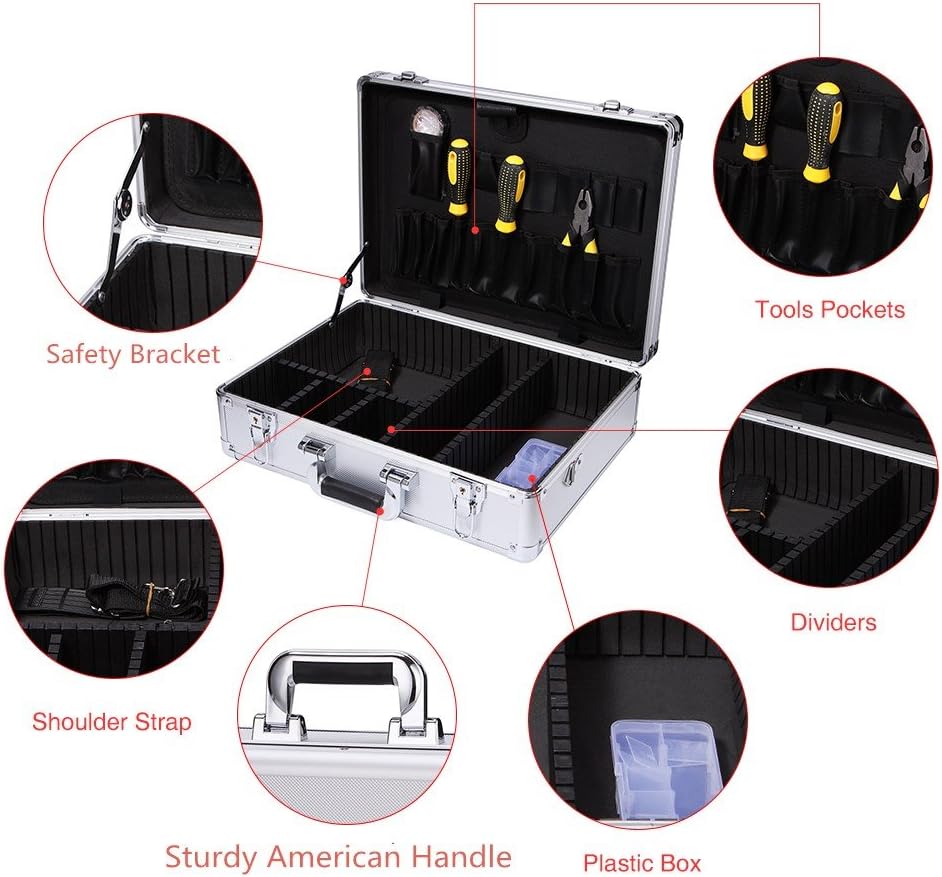 Small Aluminum Hard Case Briefcase Silver Carrying Case Flight Cases Portable Equiment Tool Case Box008A-S