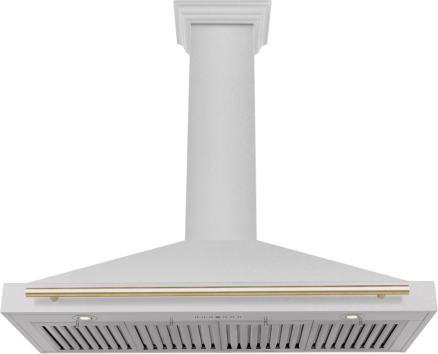 ZLINE 48" Autograph Edition Fingerprint Resistant Stainless Steel Range Hood with Gold Handle