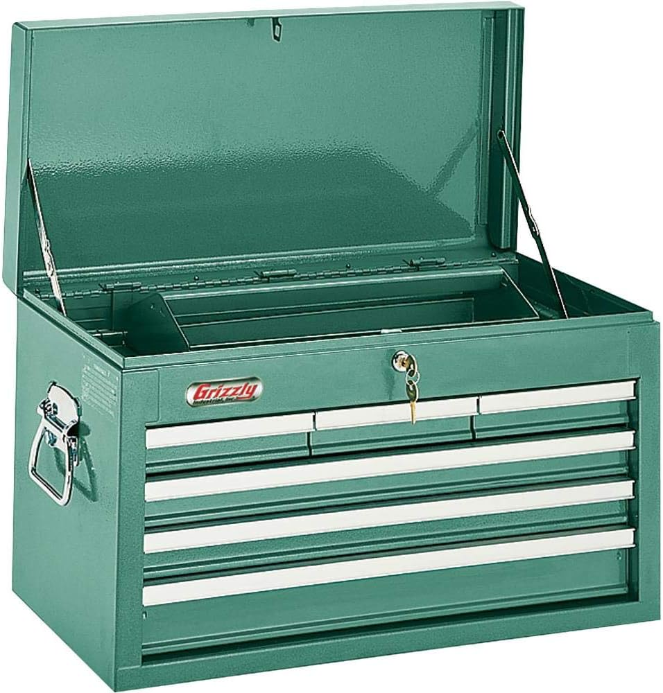 Grizzly Industrial H0838-6-Drawer Top Tool Chest with Ball Bearing Slides