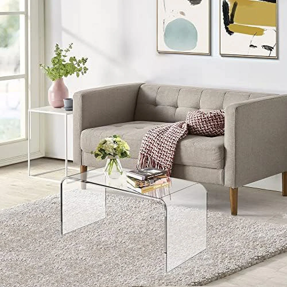 TJUNBOLIFE Acrylic Coffee Table  32" L x 16" W x 16"