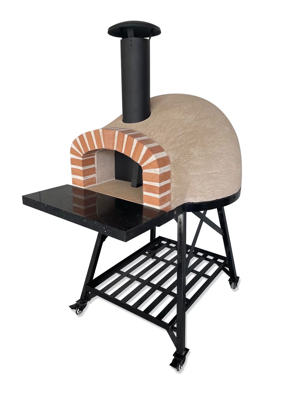 Wood Fired Cement Outdoor Pizza Oven / Clay Pizza Ovens with Real Brick Front - OP60