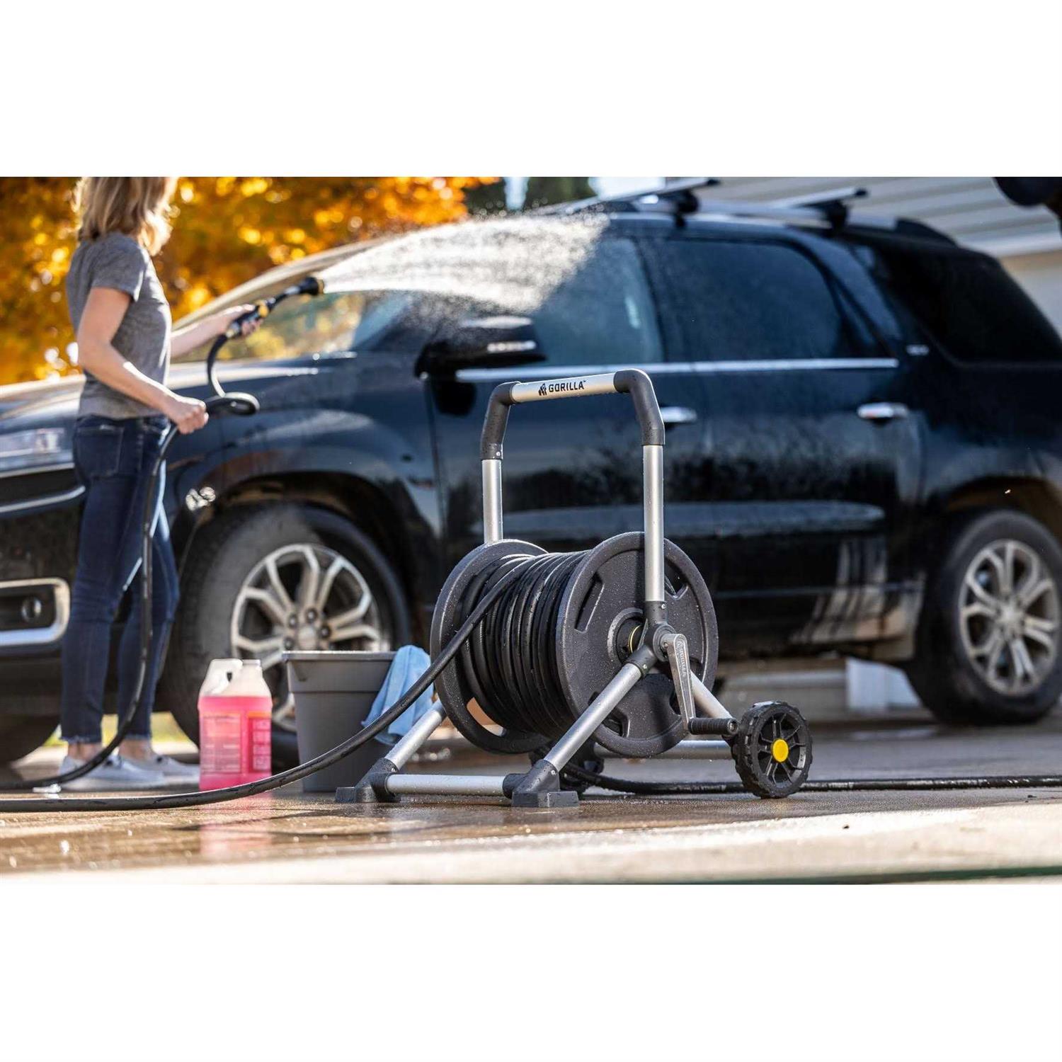 Gorilla 150 ft. Aluminum Zero-Rust Upright Hose Reel