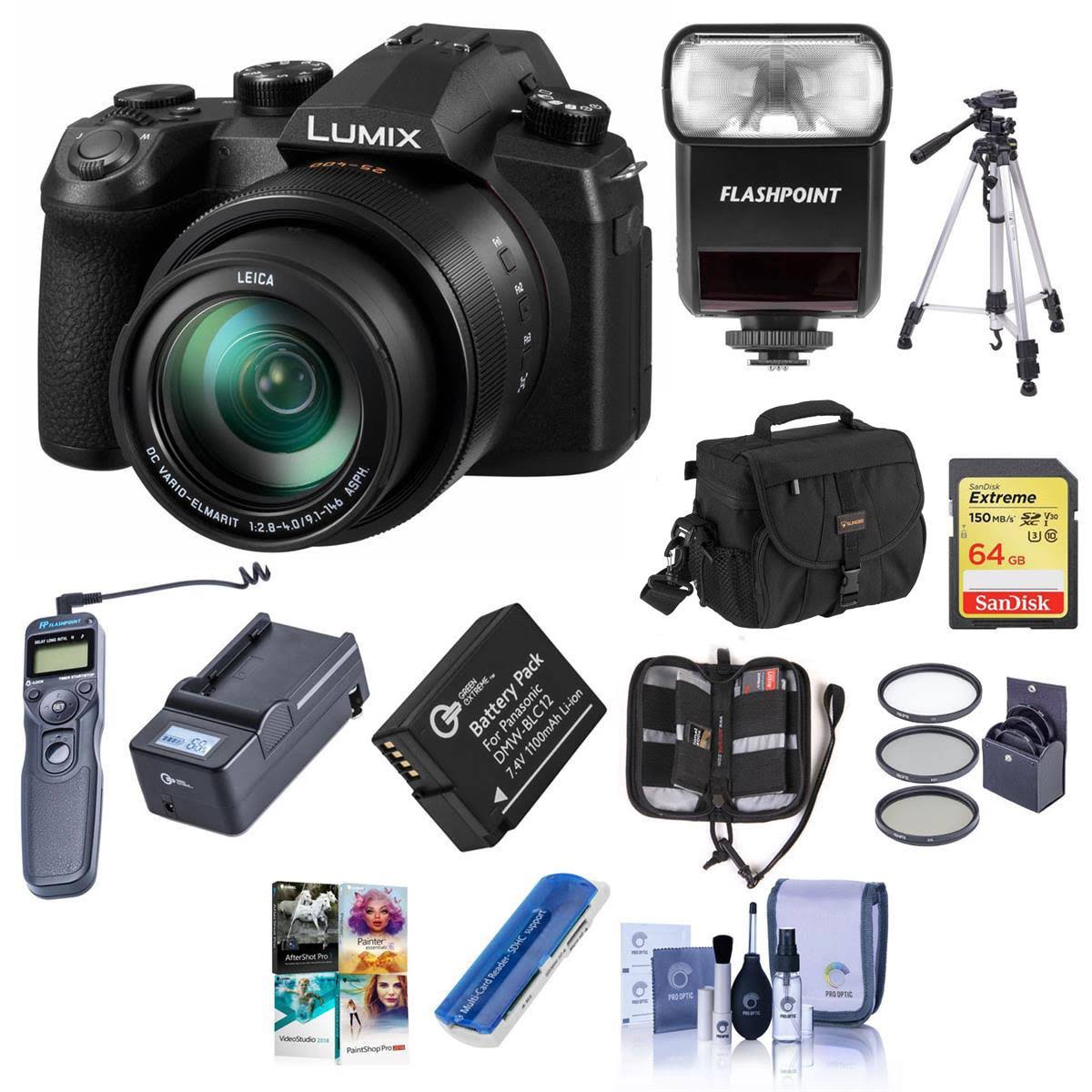 Panasonic Lumix DC-FZ1000M2 20.1MP Digital Camera with 25-400mm f/2.8-4 Leica DC Lens, with Accessory Bundle
