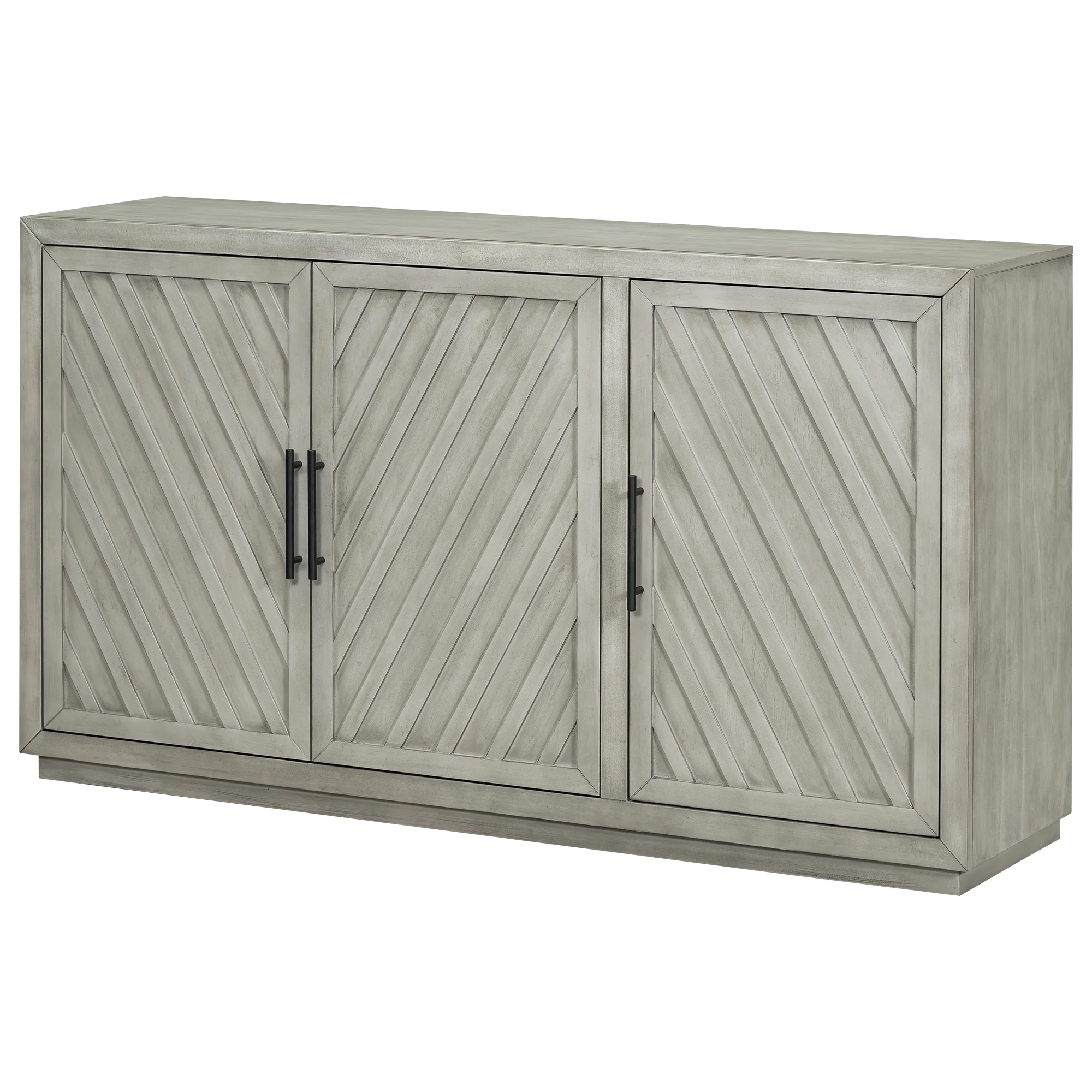Churanty 3 Doors Large Storage Vintage Sideboard Cabinet, 60'' Retro Sideboard with Adjustable Shelves