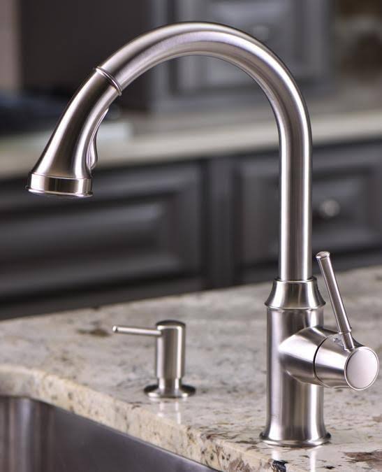 Hansgrohe 04215800 Steel Optik Talis C 2-Spray HighArc Pull-Down Kitchen Faucet