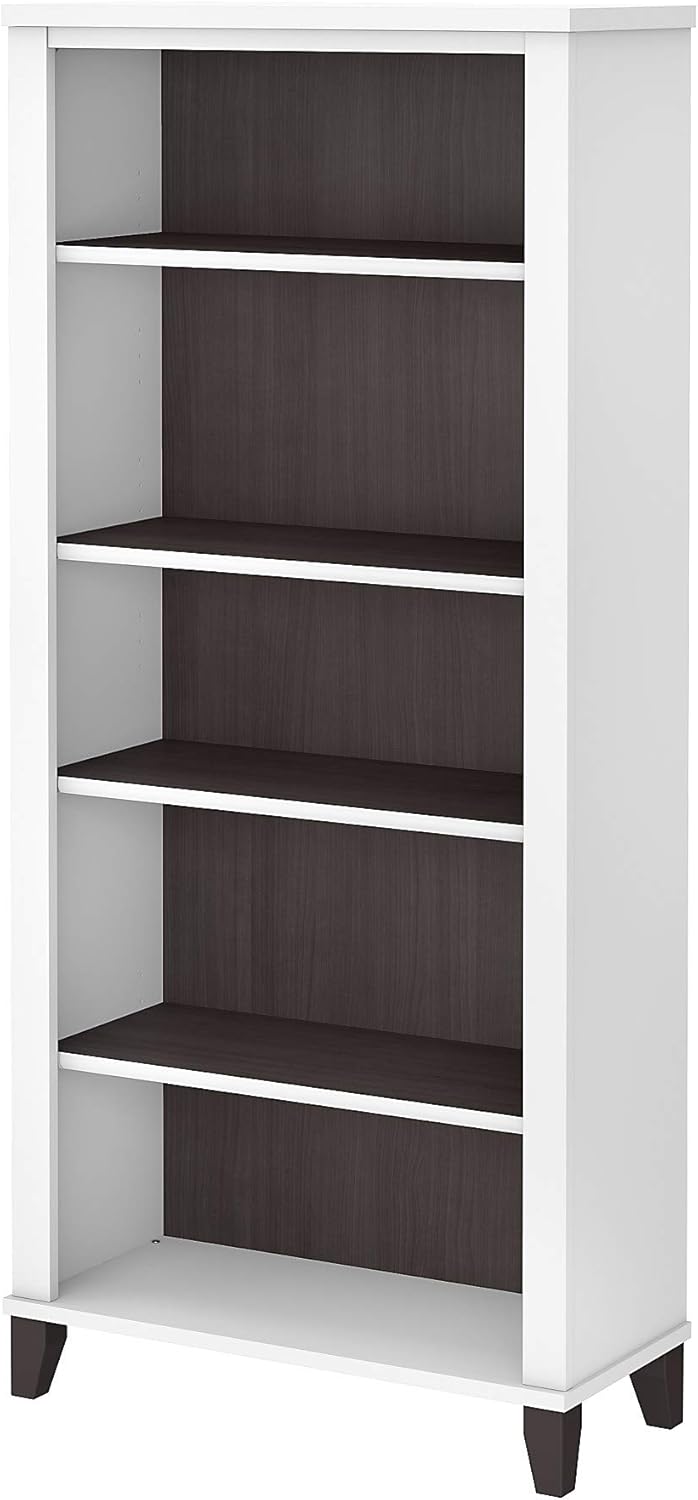 Bush Furniture Tall 5 Shelf Bookcase, Hansen Cherry