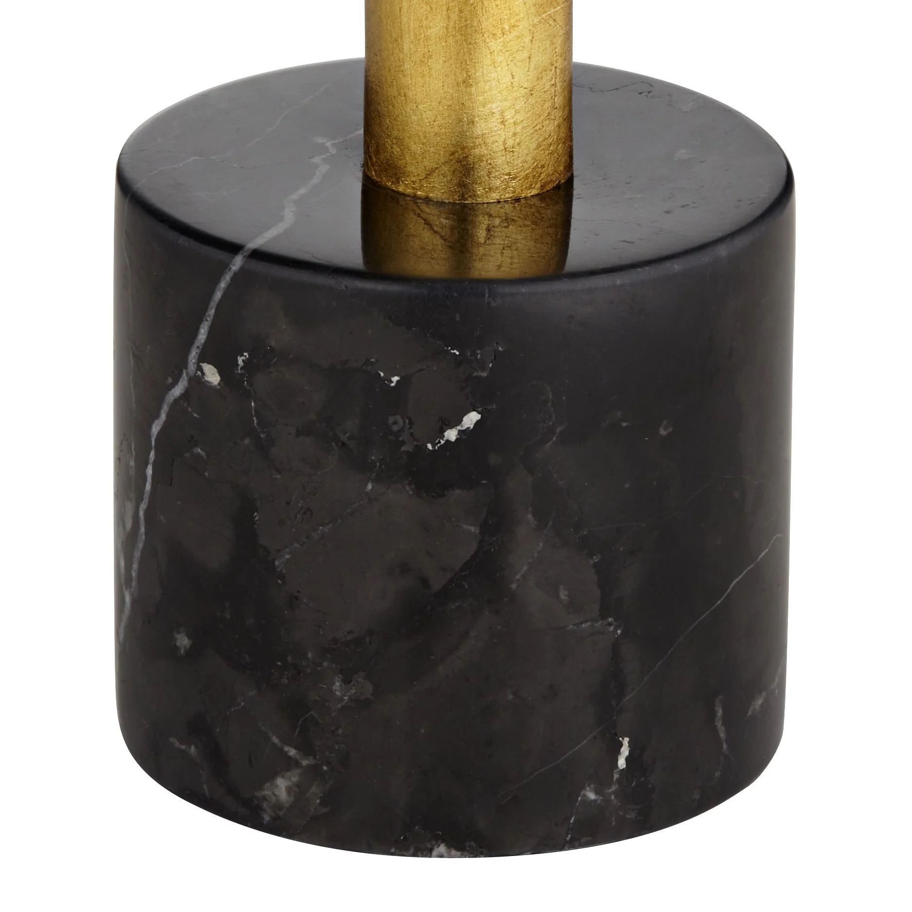 Possini Euro Design Minerva 32" Tall Large Modern Glam End Table Lamps Set of 2 Gold Leaf Black Shade Living Room Bedroom Bedside