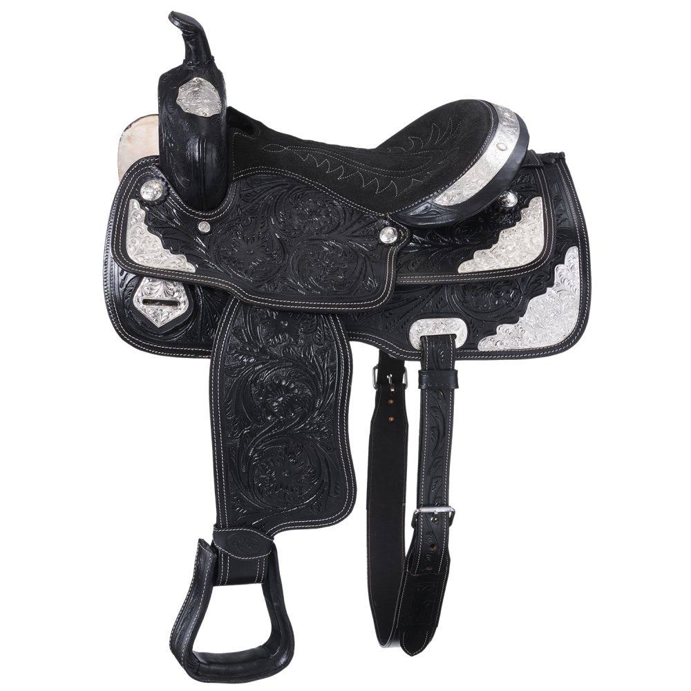 Tough-1 Western Saddle Mccoy Trail Show Silver KS2643 Black