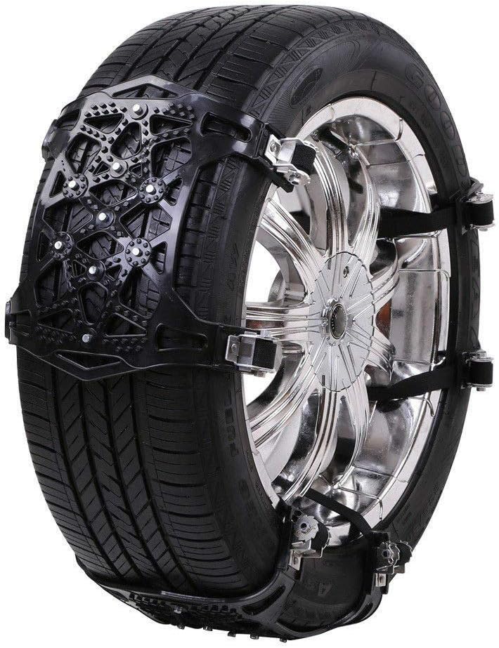 Anti Skid Snow Tire Chains, 6pcs Universal Adjustable Emergency Traction Chains for 165-275mm Tires Cars Trucks
