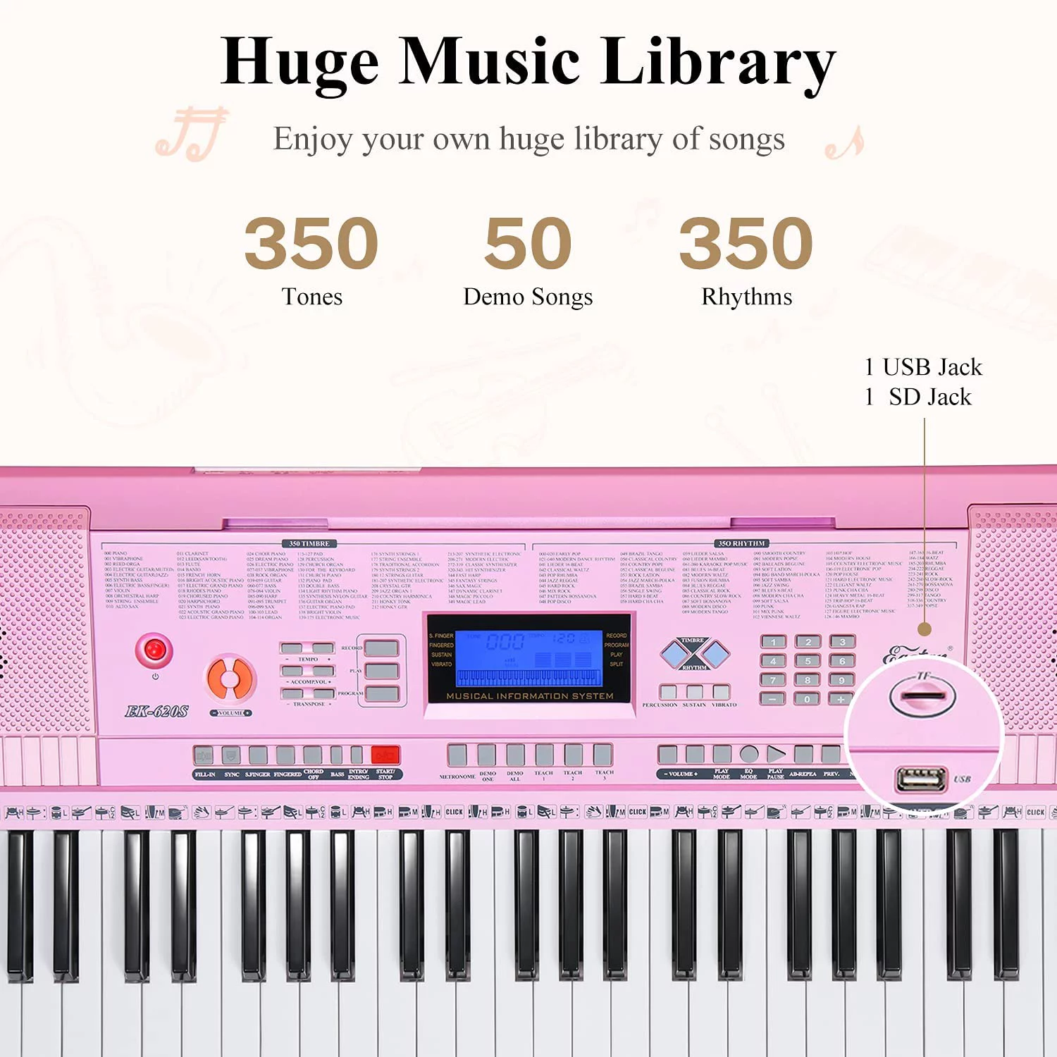 Eastar Electric Piano, 61 Keys Piano Keyboard for Beginners, Digital Piano with Luxury Package, Includes Stand, Bench, Music Stand, Headset