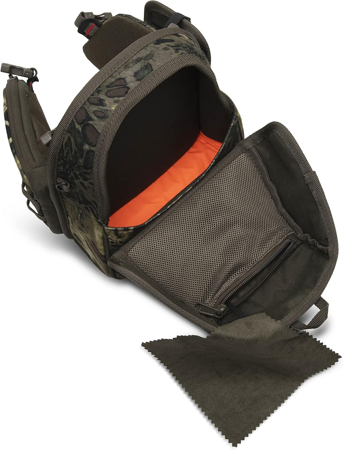 Cloka Binocular Bino Case Harness with Rangefinder Pouch Chest Pack Strap Waterproof Breathable Woodlands Camo for Hunting Bird Watching Outdoors