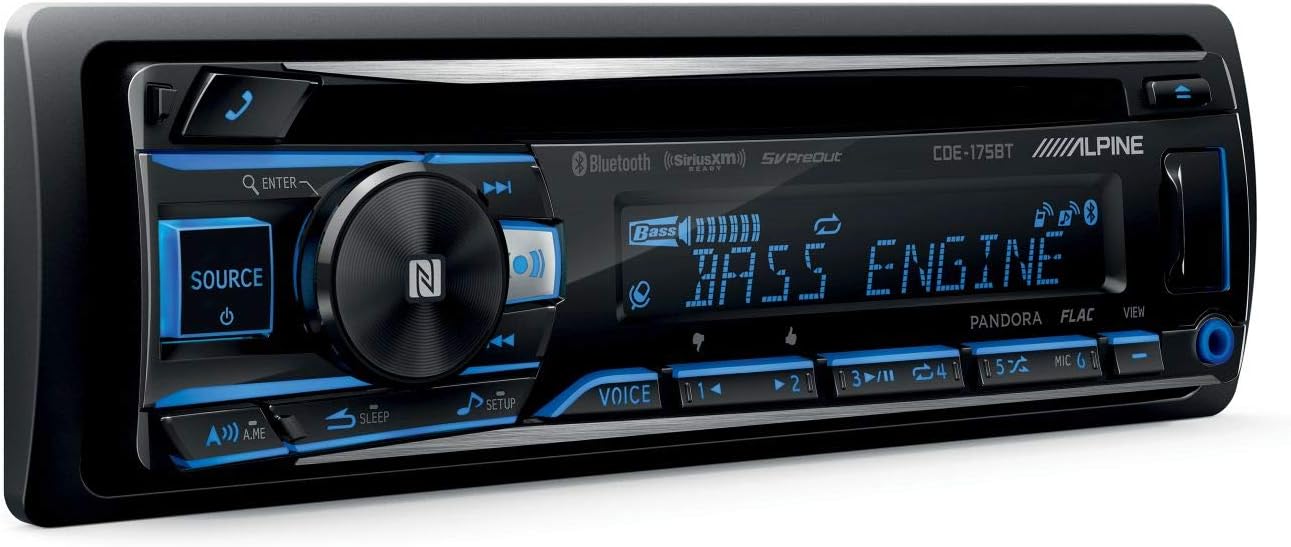 Alpine CDE-175BT CD Receiver with NFC & Bluetooth® Wireless Technology - Includes SXV300 SiriusXM Satellite Radio Tuner