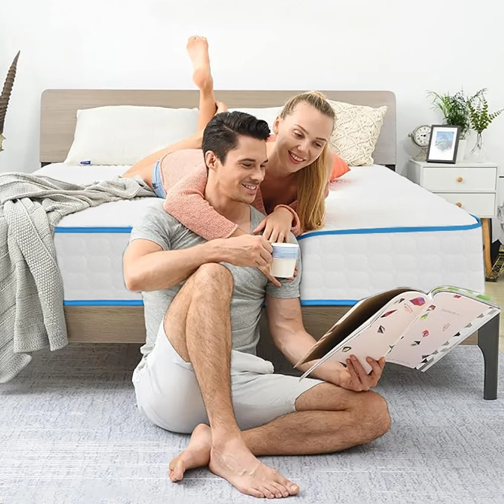 10 Inch Queen Mattress with Pillows, 4 Sizes Gel Memory Foam Mattress Bed in a Box Medium Firm Hybrid Mattress CertiPUR-US Certified 10-year Warranty