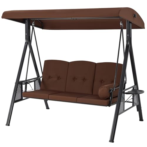 U-MAX Porch Swing Chair with Adjustable Backrest&Canopy