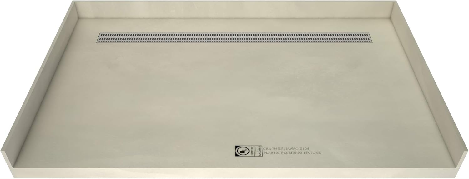 Tile Redi 3060RBF-PVC Barrier Free Shower Pan with Integrated Right PVC Drain, 30-Inch Depth by 60-Inch Width