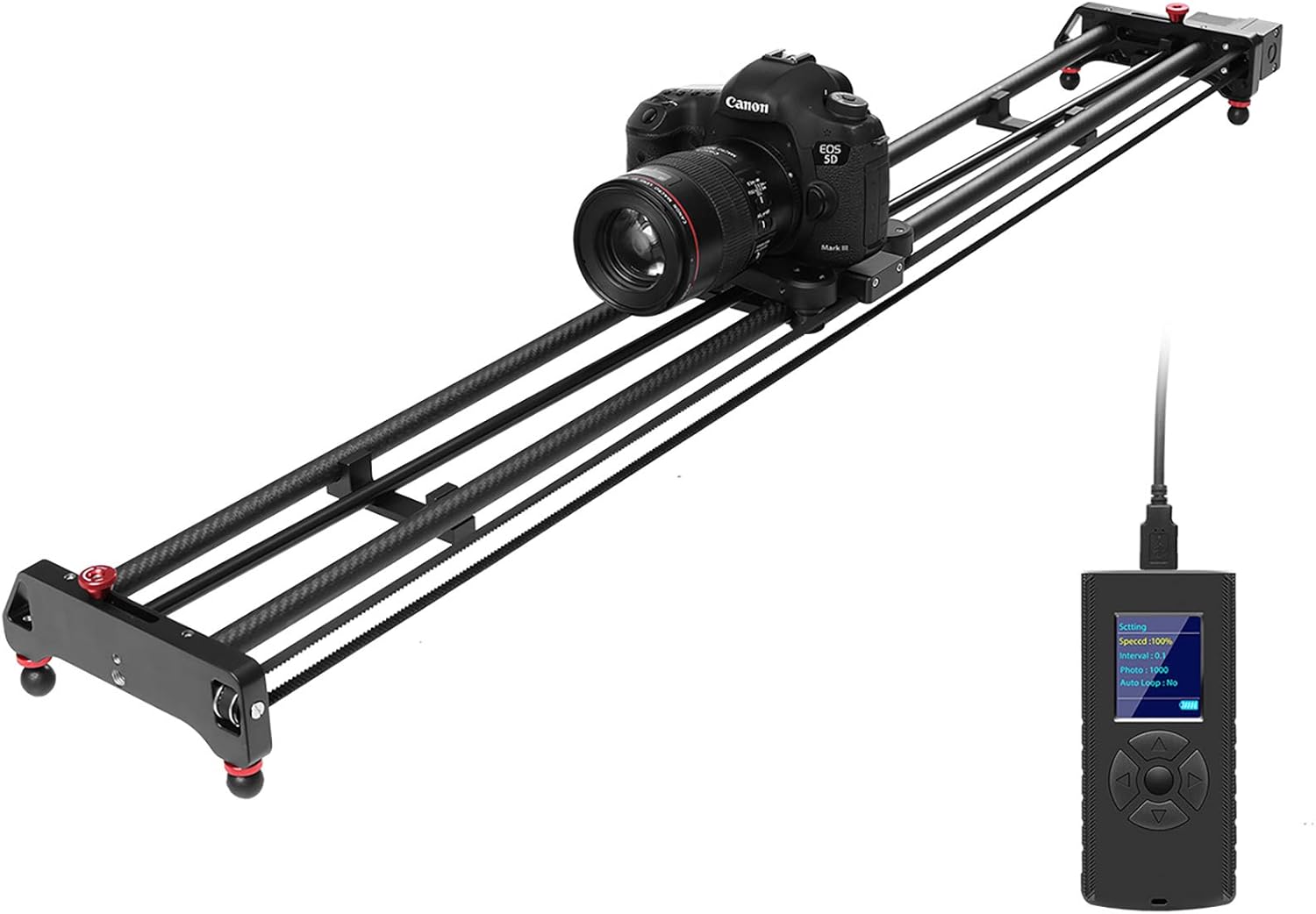 GVM Motorized Camera Slider, 31 Carbon Fiber Dolly Rail Camera Slider with Time-Lapse Photography