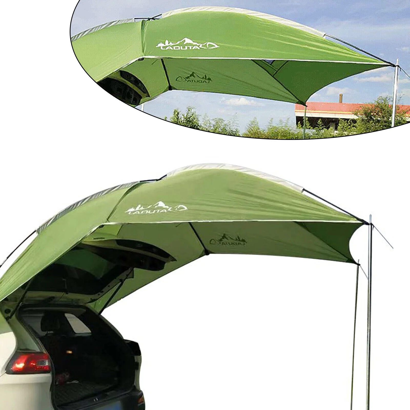 Miumaeov Car SUV Truck Tent Shelter Awning Rooftop Outdoor Camping Canopy Sunshade 9.18X6.2ft