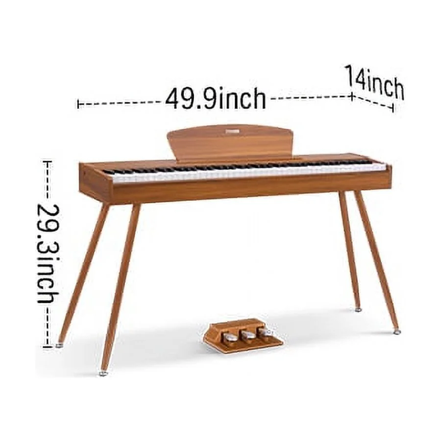 Donner DDP-80 Classic Digital Piano 88 Key Weighted Keyboard, Full-size Electric Piano for Beginners, with Sheet Music Stand, 3 Pedals, Power Adapter