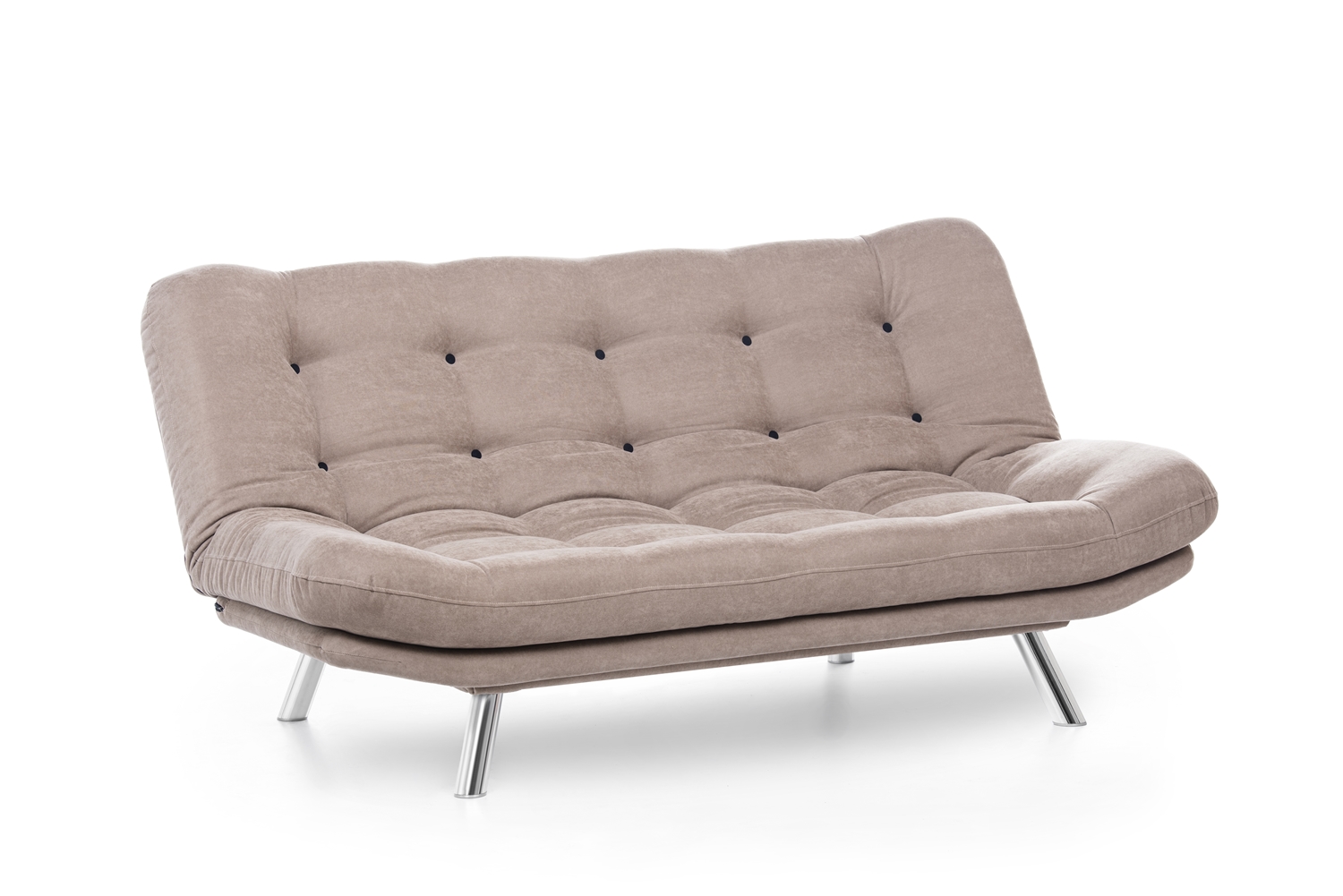 Marmaris Soft Cushion Seat Armless Futon Sofa, Easy to Assemble Sleeper sofa, Vizon
