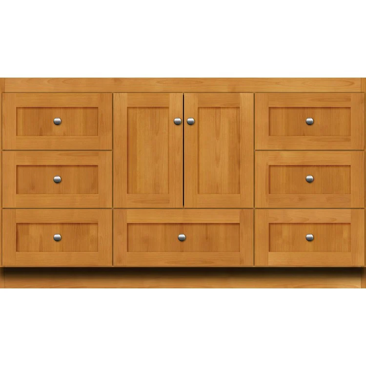 Simplicity Shaker 60"W x 21"D x 34.5"H Single Bathroom Vanity Cabinet Only with Side Drawers
