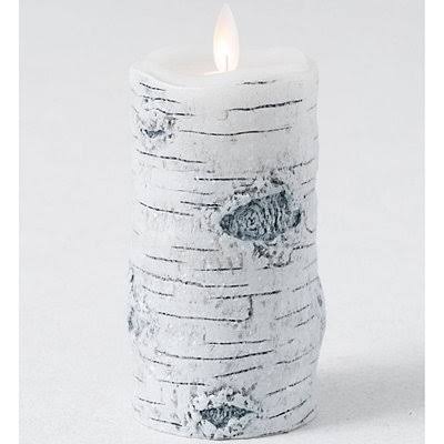 Birch Branch Flameless LED Pillar Candle, 7 in.