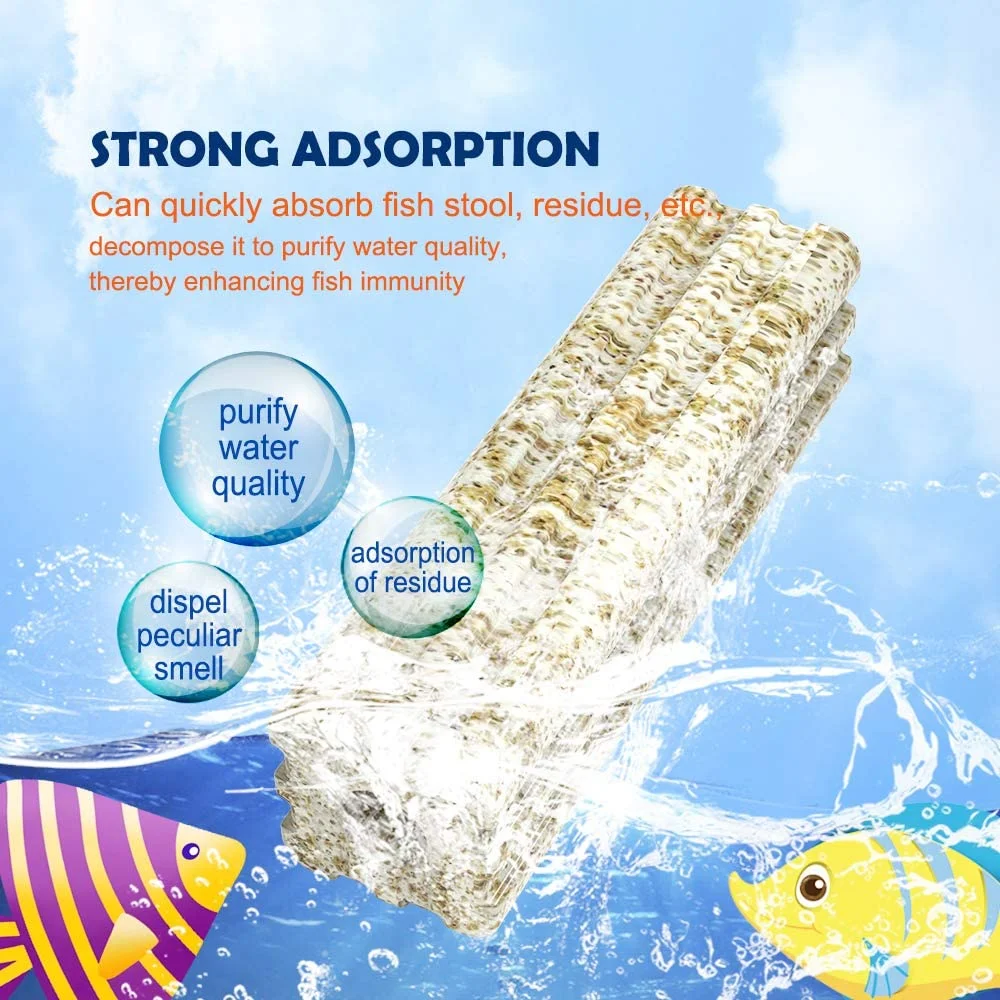 Aquarium Filter Media, 100pcs Bio Ceramic for Fresh &amp; Sea Water Fish Tank, Koi Pond (3DS Nano Ceramic)