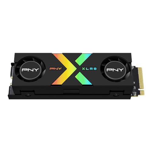 PNY CS3150 1TB PCIe Gen5 x4 NVMe M.2 SSD with Dual Fan Black Heatsink – Microsoft DirectStorage Compatible – up to 11500 MB/s Read –