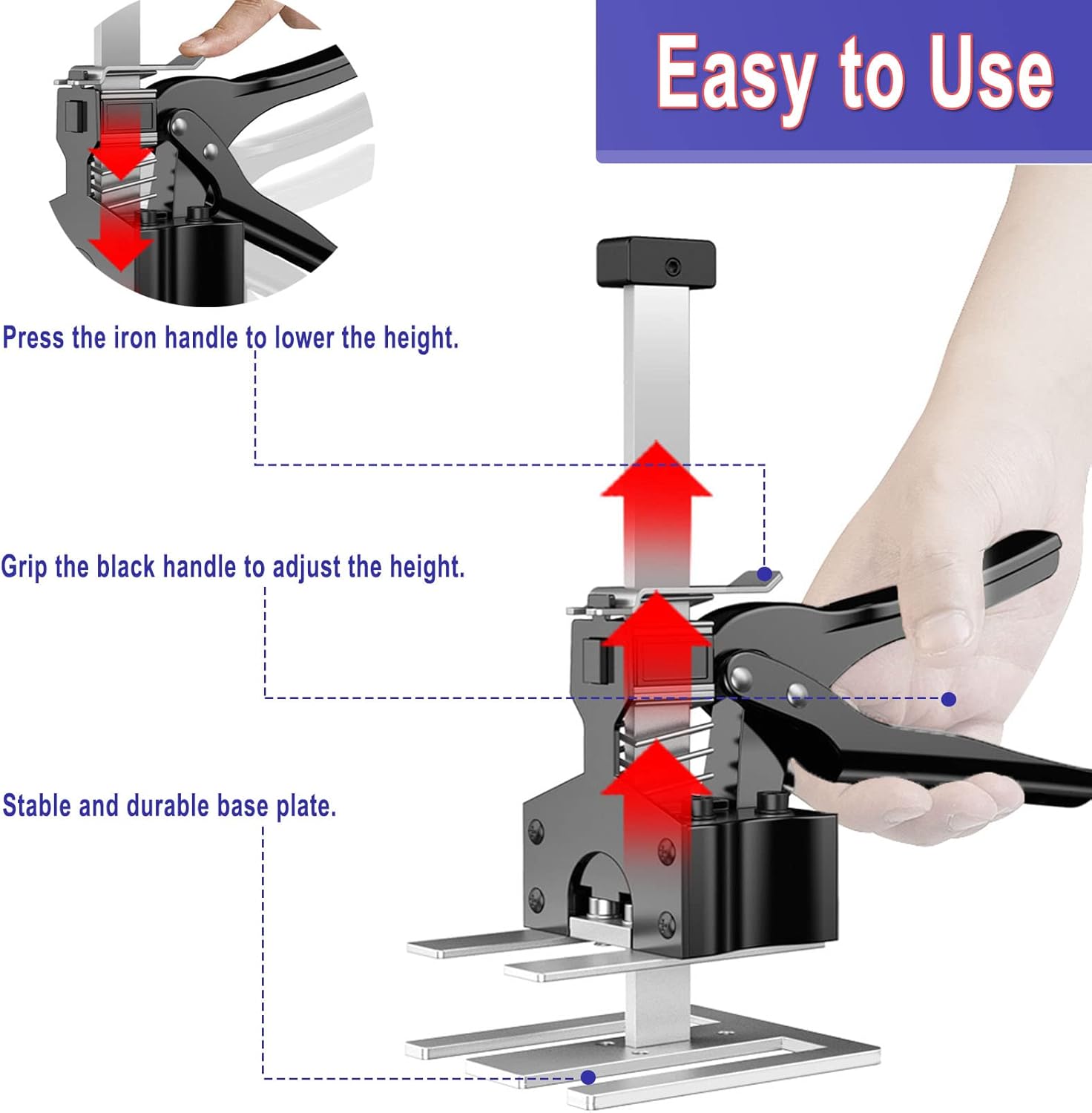 2 Pack Labor Saving Arm Hand Tool Jack Multifunctional Height Adjustment Lifting Device for Wall Door Panel Cabinet Board Pack of 2