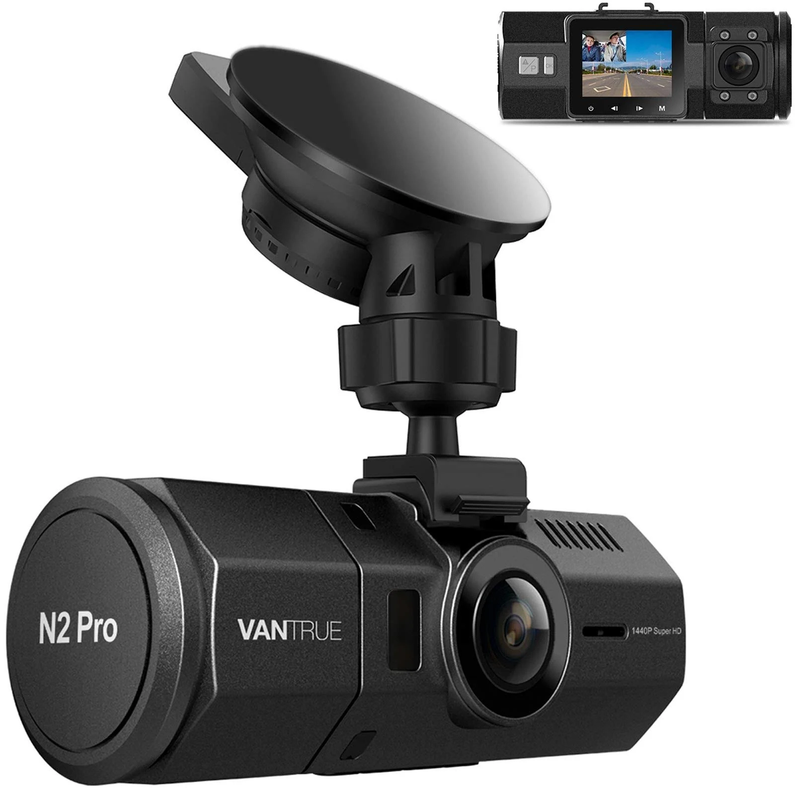Vantrue N2 Pro Uber Dual 1080p Dash Cam , 2.5K 1440p Dash Cam , Front and Inside Accident Car Dash Camera with Infrared Night Vi