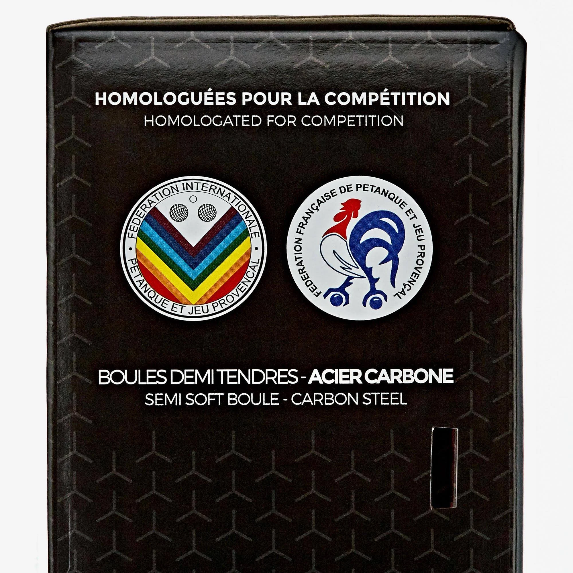 Geologic Petanque Boules Semi-Soft Competition (3) in Silver, Size 75mm 720 Grooved