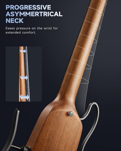 Donner HUSH-X Electric Guitar Kit - Featherlight Travel Guitar with Easy Assemble Stands, Great for Travel and Practice, Mahogany Solid Body, Gig Bag