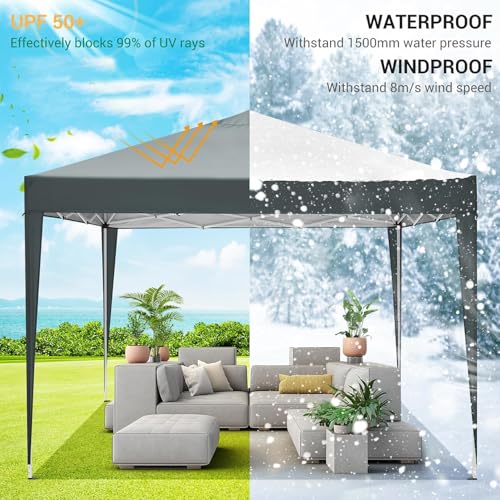 COBIZI 10x10 Pop up Canopy Tent Protable Canopy Tent with 4 Sidewalls Waterproof Commercial Instant Shelter for Parties, Wedding