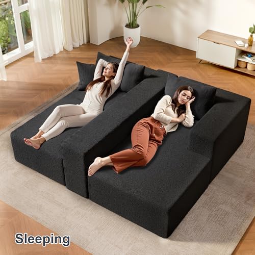 104" Sectional Couches for Living Room, Modular Sectional Sofa with Deep Seat, L-Shape Couch with Chaise, Cloud Couch for Living Room Bedroom
