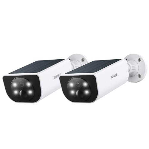 Cameras for Home Security-2K Wireless Security Camera Outdoor with AI Motion Detection & Siren, Non-Stop Solar Powered Charging, Color Night Vision