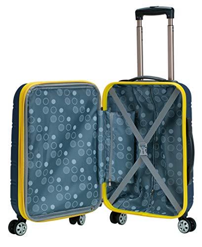 Rockland Melbourne Hardside Expandable Luggage with Spinner Wheels, 2TONENAVY, 2 Piece (20/28)