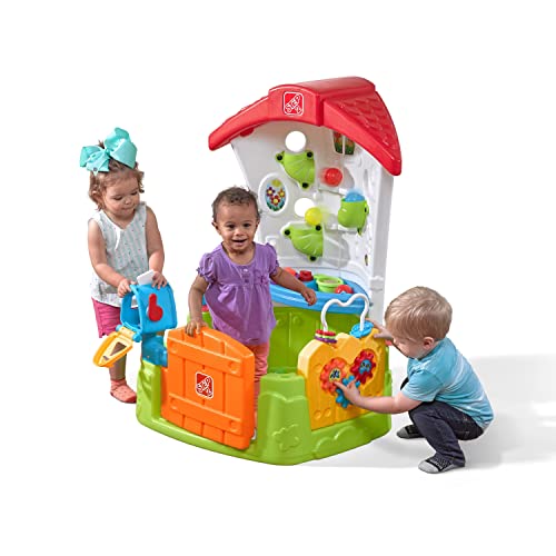 Step2 Toddler Corner House, Kids Playhouse, Indoor/Outdoor Playset, Play Gym with Kitchenette, Includes 15 Piece Toy Accessories